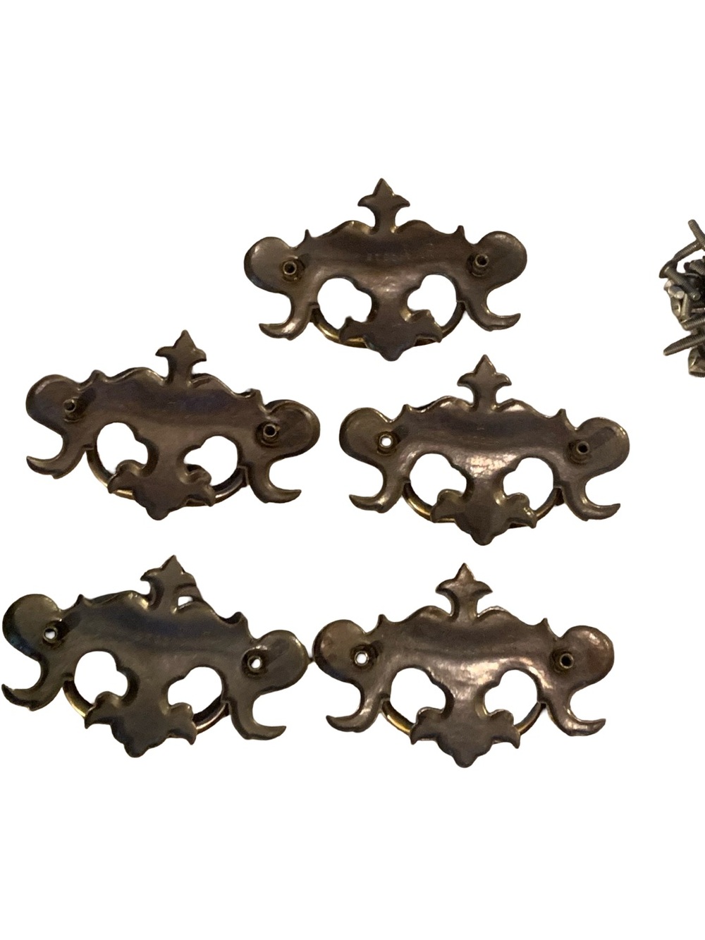 Vintage Brass Drawer Pulls Salvage Hardware Lot of 4 Chippendale Style
